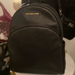 Michael Kors Black Pebbled Leather Backpack